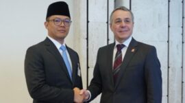 Menteri Luar Negeri RI, Sugiono dan Kepala Departemen Luar Negeri Swiss, H.E. Ignazio Cassis. (Dok. Kemlu.go.id)