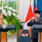 Presiden Prabowo menyambut Presiden Boluarte dengan upacara kenegaraan penuh simbol di Istana Merdeka. (Facebook.com @Setkab RI)