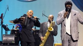 Dee Dee Bridgewater, James Carter and Gregory Porter performing Ramsey Lewis’ “The In-Crowd” during the International Jazz Day Global Concert in Chicago — &copy; Steve Mundinger