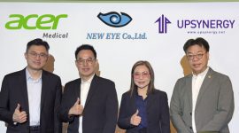 From left to right: Acer Medical Chairman and CEO Allen Lien; Neweye CEO MR. SOMYOT PONGSANGIAM; Neweye Vice President MRS. SURATTANA PONGSANGIAM; and Univision Taiwan General Manager Bryan Chiu.