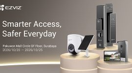 EZVIZ welcomes Indonesian families with newly launched products and exclusive promotions at the first stop of its national tech roadshow at Pakuwon Mall in Surabaya from Oct.20–25, 2026.